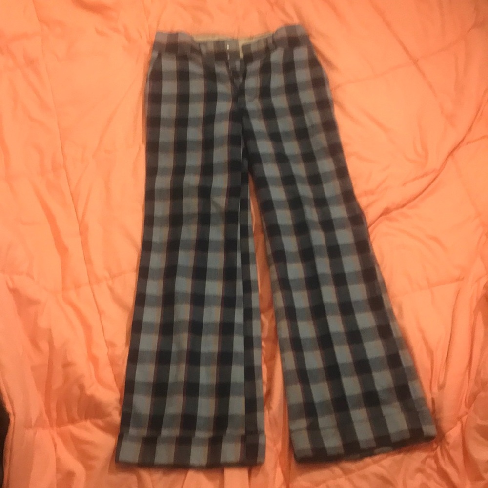 Vintage 70s Bell Bottom Plaid Pants